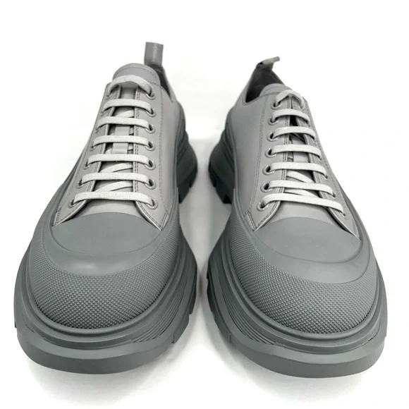 Alexander McQueen Men's Tread Slick Gray Low-Top Sneakers Size EU 49 - US 16 - Picture 3 of 10